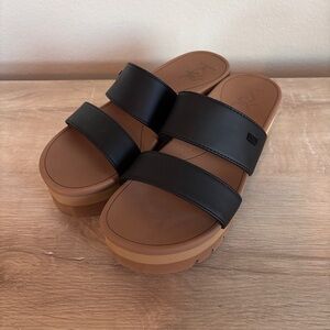 Reef Banded Horizon Platform Sandal Black Size 8